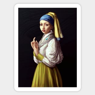 The girl with a pearl earring Sticker